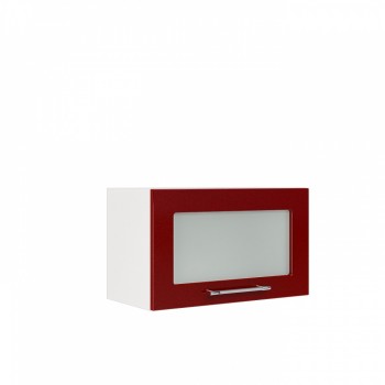Бруклин ШВГС 600 Шкаф верхний горизонтальный со стеклом (Бетон белый/корпус Белый) в Абрамово - abramovo.mebel54.com | фото