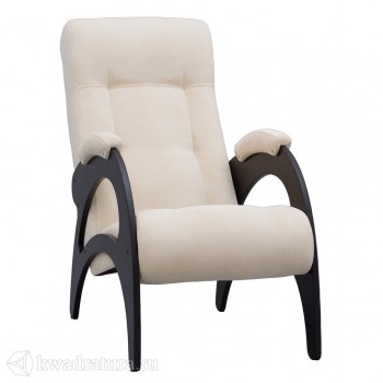Кресло для отдыха Неаполь Модель 9 без лозы (Венге-эмаль/Ткань Ваниль Verona Vanilla) в Абрамово - abramovo.mebel54.com | фото