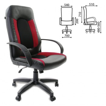 Кресло офисное BRABIX Strike EX-525 (черно-красный) в Абрамово - abramovo.mebel54.com | фото