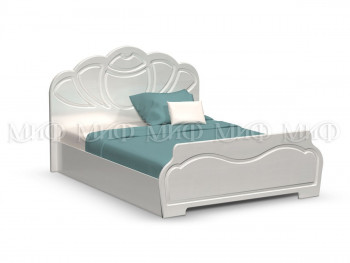 Кровать 1,4м Гармония (Белый/Белый глянец) в Абрамово - abramovo.mebel54.com | фото