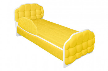 Кровать 160 Атлет 74 Жёлтый (мягкий бортик) в Абрамово - abramovo.mebel54.com | фото
