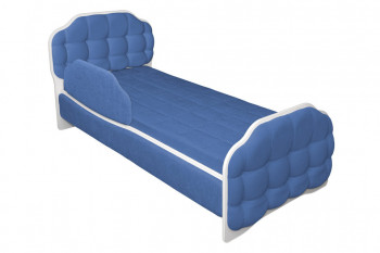 Кровать 180 Атлет 29 Синий (мягкий бортик) в Абрамово - abramovo.mebel54.com | фото