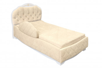 Кровать 190 Гармония Lux 02 Бежевый (мягкий бортик) в Абрамово - abramovo.mebel54.com | фото