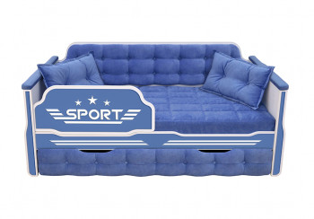Кровать 190 серии Спорт 1 ящик 85 Синий (подушки) в Абрамово - abramovo.mebel54.com | фото