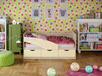 Кровать Бабочки 1,8м (Ваниль матовый) в Абрамово - abramovo.mebel54.com | фото
