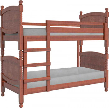 Кровать двухъярусная Валерия из массива сосны 800*1890 Орех в Абрамово - abramovo.mebel54.com | фото