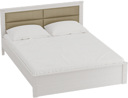 Кровать Элана 1400 с основанием Бодега белая в Абрамово - abramovo.mebel54.com | фото