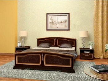 Кровать Елена из массива сосны 1600*2000 Орех Тёмный в Абрамово - abramovo.mebel54.com | фото
