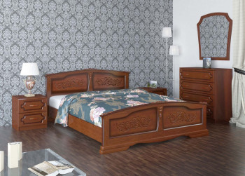 Кровать Елена из массива сосны 800*2000 Орех в Абрамово - abramovo.mebel54.com | фото