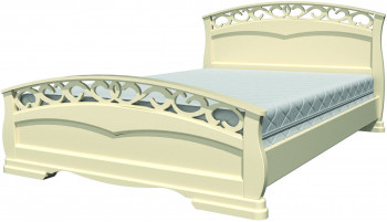 Кровать Грация-1 из массива сосны 1400*2000 Слоновая кость в Абрамово - abramovo.mebel54.com | фото