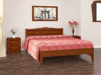 Кровать Карина-7 из массива сосны 1200*2000 Орех в Абрамово - abramovo.mebel54.com | фото