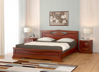 Кровать Карина-7 из массива сосны 1400*2000 Орех в Абрамово - abramovo.mebel54.com | фото