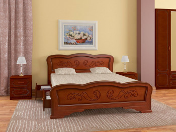 Кровать Карина-8 с ящиками из массива сосны 1200*2000 Орех в Абрамово - abramovo.mebel54.com | фото