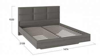 Кровать «Либерти» с мягким изголовьем и подъемным механизмом Хадсон/Ткань Грей/1400 в Абрамово - abramovo.mebel54.com | фото