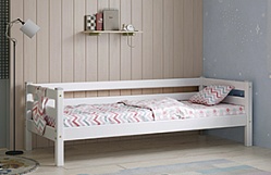 Кровать Соня Вариант 2 с задней защитой Белый полупрозрачный в Абрамово - abramovo.mebel54.com | фото