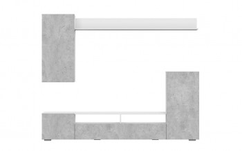 Мебель для гостиной МГС 4 (Белый/Цемент светлый) в Абрамово - abramovo.mebel54.com | фото