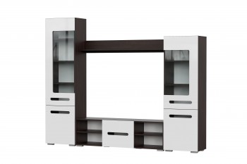 Мебель для гостиной МГС 6 (Исполнение 1/Венге/Белый глянец) в Абрамово - abramovo.mebel54.com | фото