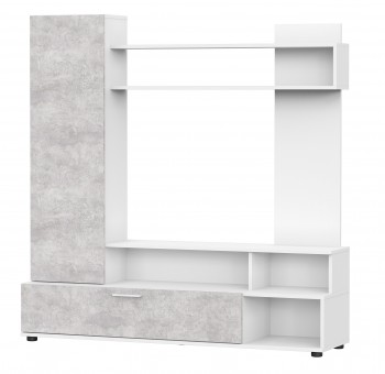 Мебель для гостиной "МГС 9" Белый / Цемент светлый в Абрамово - abramovo.mebel54.com | фото