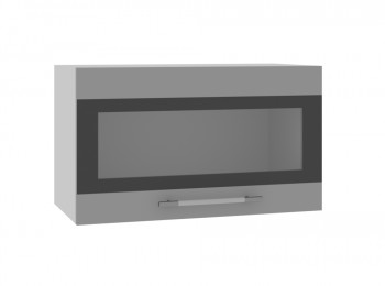 Норд ШВГС 600 Шкаф верхний горизонтальный со стеклом (Софт черный/корпус Венге) в Абрамово - abramovo.mebel54.com | фото