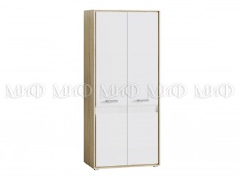 Шкаф 2-х створчатый спальня Фортуна (Дуб сонома/белый глянец) в Абрамово - abramovo.mebel54.com | фото