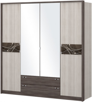 Шкаф четырехстворчатый с зеркалом Шк69.1 Николь в Абрамово - abramovo.mebel54.com | фото