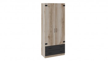 Шкаф для одежды комбинированный «Окланд» (Фон Черный/Дуб Делано) в Абрамово - abramovo.mebel54.com | фото