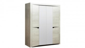 Шкаф для одежды "Лючия" (4-х дв.) (венге / белый) в Абрамово - abramovo.mebel54.com | фото