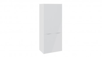 Шкаф для одежды с 2 дверями со стеклом «Глосс» (Белый глянец/Стекло ) в Абрамово - abramovo.mebel54.com | фото