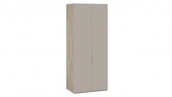 Шкаф для одежды с 2 глухими дверями «Эмбер» Баттл Рок/Серый глянец в Абрамово - abramovo.mebel54.com | фото