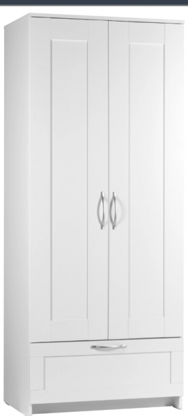 Шкаф двухдверный Сириус с 1 ящиком белый в Абрамово - abramovo.mebel54.com | фото