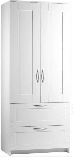 Шкаф двухдверный Сириус с 2 ящиками белый в Абрамово - abramovo.mebel54.com | фото