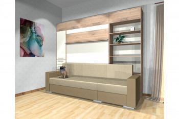 Шкаф-кровать с диваном Каролина в Абрамово - abramovo.mebel54.com | фото