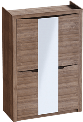 Шкаф трехдверный Соренто Дуб стирлинг/Кофе структурный матовый в Абрамово - abramovo.mebel54.com | фото
