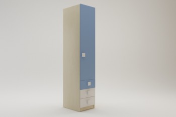 Шкаф угловой (секция с ящиками) Скай (Синий/Белый/корпус Клен) в Абрамово - abramovo.mebel54.com | фото