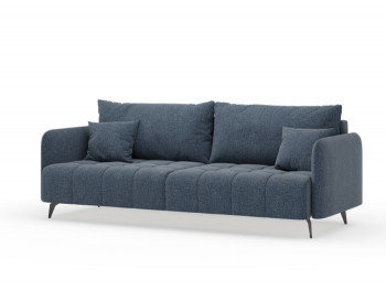 Валериан диван трёхместный прямой Синий, ткань RICO FLEX 101 в Абрамово - abramovo.mebel54.com | фото